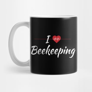 I Love Beekeeping Cute Red Heart Mug